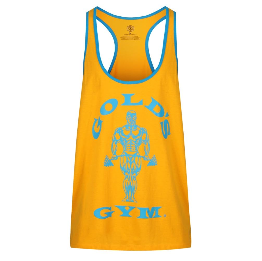 Gold's Gym GGVST004 Men's Training Sports Fitness Tank Top Muscle Joe Contrast Stringer Vest