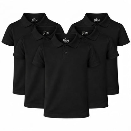 KHIM Unisex Polo Short Sleeve Polycotton Boys Girls School Uniform Plain Half Sleeve Shirts Sports Wear Indoor Outdoor