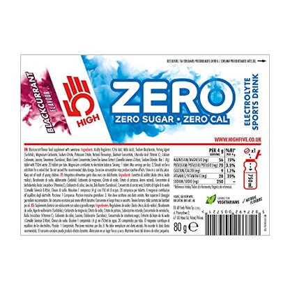 HIGH5 ZERO Electrolyte Tablets | Hydration Tablets Enhanced with Vitamin C | 0 Calories & Sugar Free | Boost Hydration, Performance & Wellness | Blackcurrant, 20 Tablets (20x, Pack of 1)