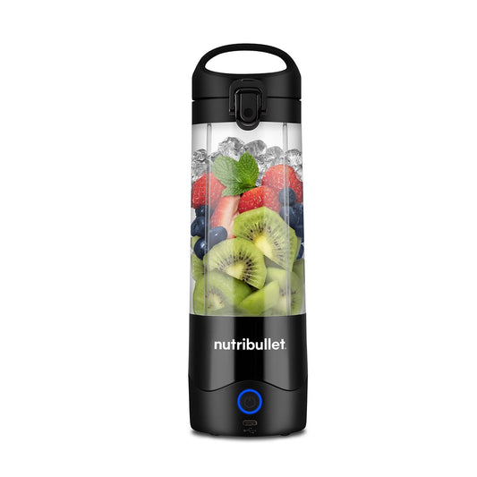 nutribullet Portable Blender in Black - Powerful Extractor Blade, 475ml Cup, To-Go Lid, USB-C Charging Cable & User Guide - Delivers 15+ Blending Cycles - Healthy Shakes On The Move