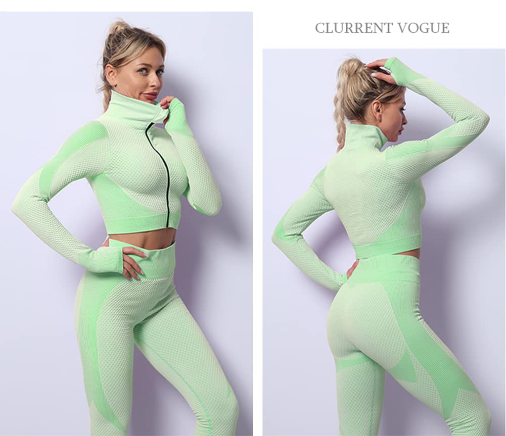 Veriliss Women's 3pcs Gym Tracksuit Sweatsuit Women's Activewear Sets 2024 Sport Yoga Fitness Clothing Ladies Workout Outfit Sportsuits for Running Jogging