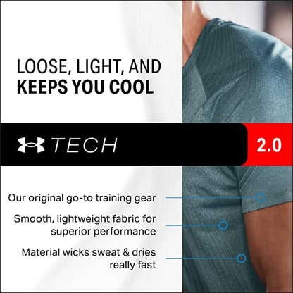 Under Armour Men's Ua Tech 2.0 Ss Tee Light and Breathable Sports T-Shirt, Gym Clothes with Anti-Odour Technology (Pack of 1)