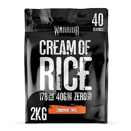 Warrior Cream of Rice – 2kg – Source of Energy – Nutritional Breakfast Supplement – Alternative Carbohydrate Source to Oats – Easy to Digest – Gluten, Sugar, Vegan– 40 Servings (Cinnamon Swirl)