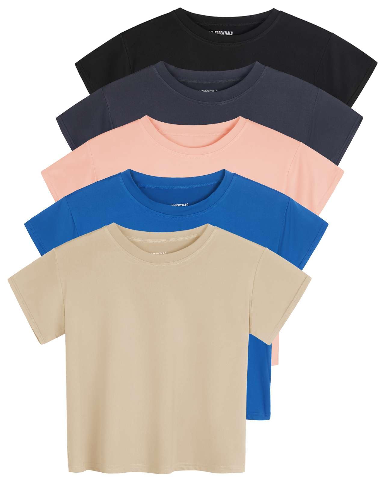Real Essentials 5 Pack: Women's Dry Fit Crop Top