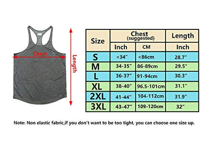 Muscle Cmdr Men's Bodybuilding Stringer Tank Tops Y-Back Gym Fitness Workout Training Running T-Shirts Athletic Quick Dry Top