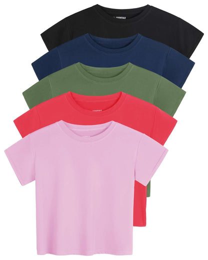 Real Essentials 5 Pack: Women's Dry Fit Crop Top