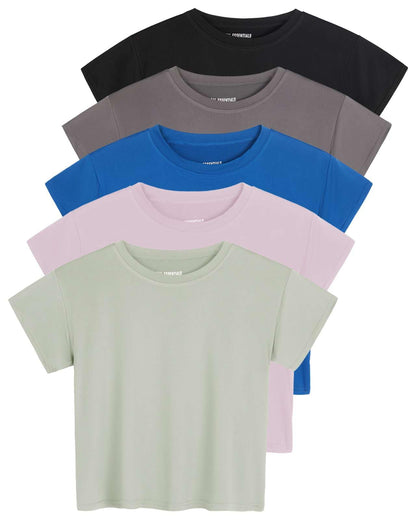 Real Essentials 5 Pack: Women's Dry Fit Crop Top