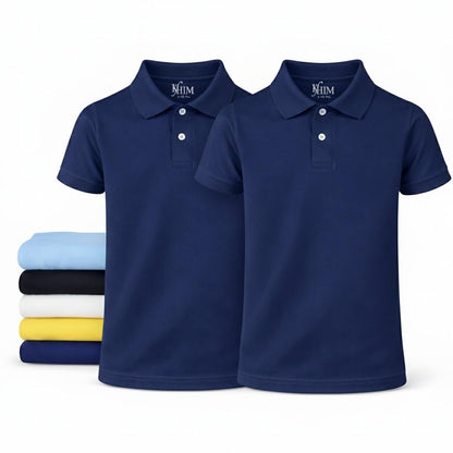 KHIM Unisex Polo Short Sleeve Polycotton Boys Girls School Uniform Plain Half Sleeve Shirts Sports Wear Indoor Outdoor
