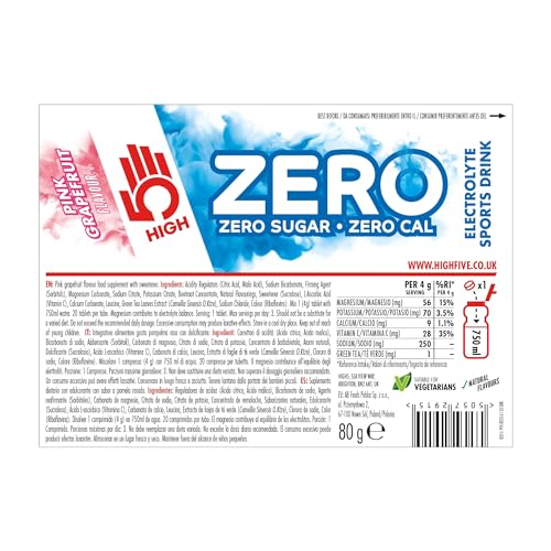 HIGH5 ZERO Electrolyte Tablets | Hydration Tablets Enhanced with Vitamin C | 0 Calories & Sugar Free | Boost Hydration, Performance & Wellness | Blackcurrant, 20 Tablets (20x, Pack of 1)