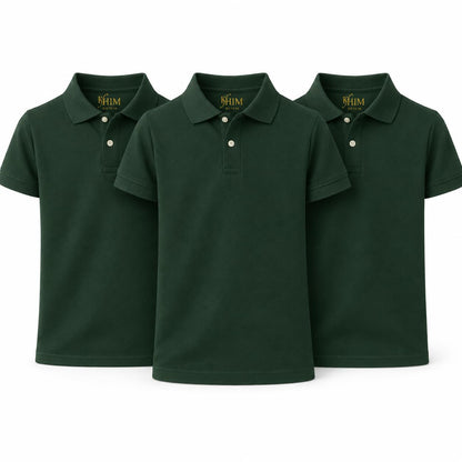 KHIM Unisex Polo Short Sleeve Polycotton Boys Girls School Uniform Plain Half Sleeve Shirts Sports Wear Indoor Outdoor