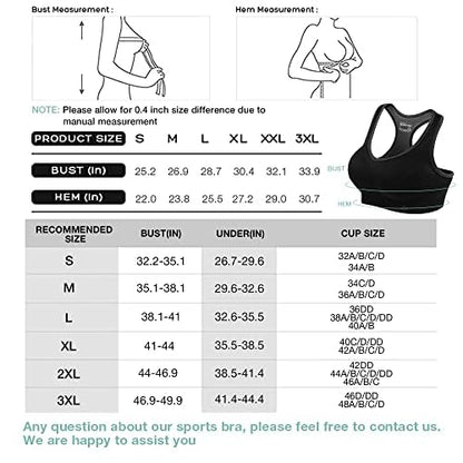 FITTIN Racerback Sports Bra for Women- Padded Seamless Activewear Bras for Yoga Gym Workout Fitness