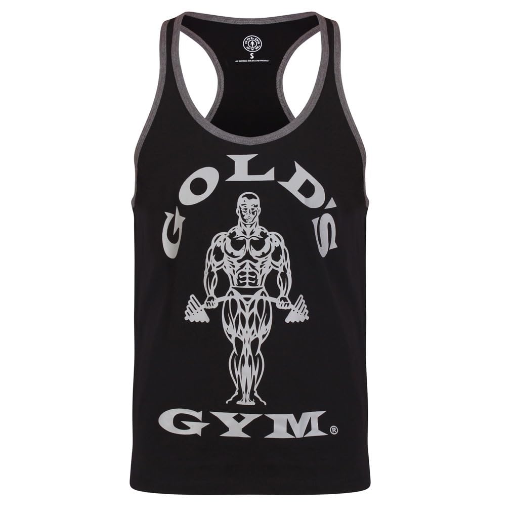 Gold's Gym GGVST004 Men's Training Sports Fitness Tank Top Muscle Joe Contrast Stringer Vest