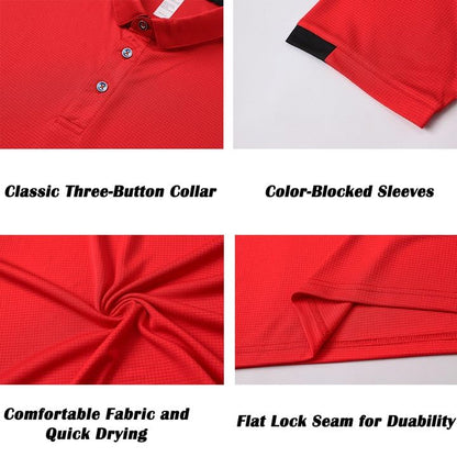 HUAKANG 3 Pack Mens Polo Shirts Short Sleeve Breathable Quick Dry Golf Polo Shirts Mens Running Sports Tee Top Gym Workout Polo T Shirts