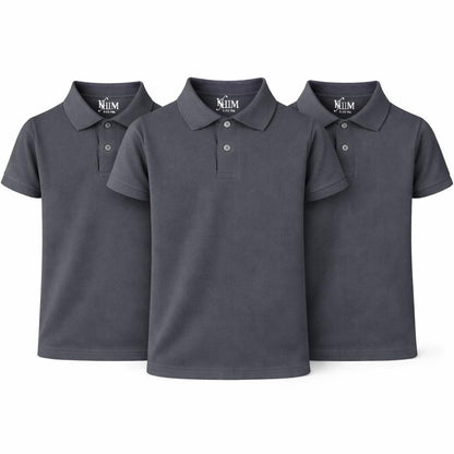 KHIM Unisex Polo Short Sleeve Polycotton Boys Girls School Uniform Plain Half Sleeve Shirts Sports Wear Indoor Outdoor