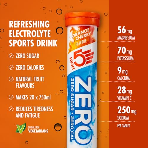 HIGH5 ZERO Electrolyte Tablets | Hydration Tablets Enhanced with Vitamin C | 0 Calories & Sugar Free | Boost Hydration, Performance & Wellness | Blackcurrant, 20 Tablets (20x, Pack of 1)