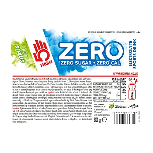 HIGH5 ZERO Electrolyte Tablets | Hydration Tablets Enhanced with Vitamin C | 0 Calories & Sugar Free | Boost Hydration, Performance & Wellness | Blackcurrant, 20 Tablets (20x, Pack of 1)