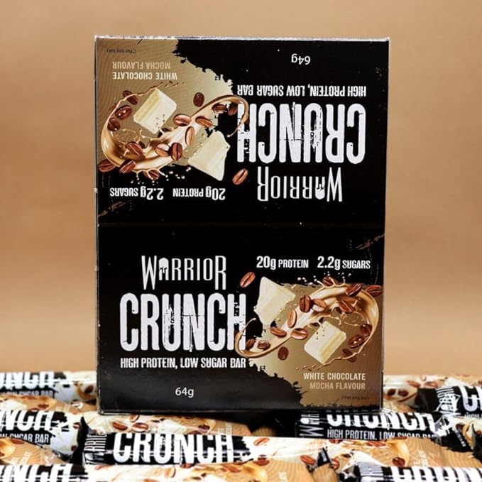 Warrior Crunch - High Protein Bars - 20g Protein Each Bar - Low Carb, Low Sugar Snack - 12 Pack x 64g (Variety Pack)