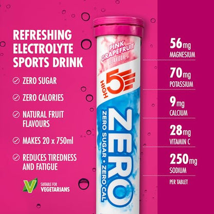 HIGH5 ZERO Electrolyte Tablets | Hydration Tablets Enhanced with Vitamin C | 0 Calories & Sugar Free | Boost Hydration, Performance & Wellness | Blackcurrant, 20 Tablets (20x, Pack of 1)