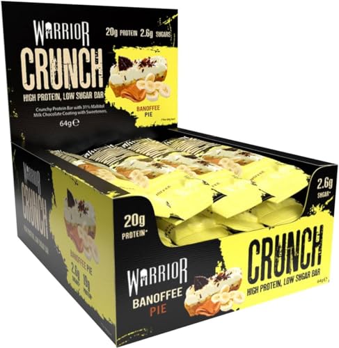 Warrior Crunch - High Protein Bars - 20g Protein Each Bar - Low Carb, Low Sugar Snack - 12 Pack x 64g (Variety Pack)