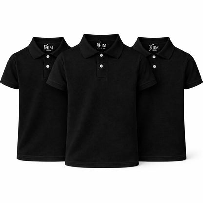 KHIM Unisex Polo Short Sleeve Polycotton Boys Girls School Uniform Plain Half Sleeve Shirts Sports Wear Indoor Outdoor