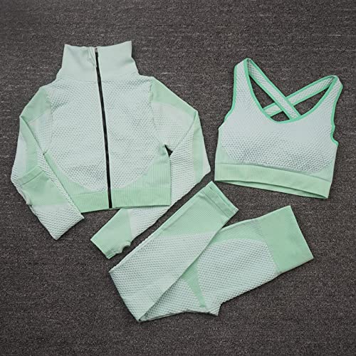 Veriliss Women's 3pcs Gym Tracksuit Sweatsuit Women's Activewear Sets 2024 Sport Yoga Fitness Clothing Ladies Workout Outfit Sportsuits for Running Jogging