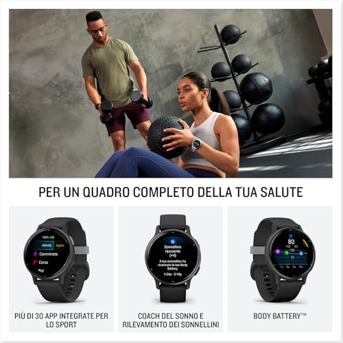 Garmin vívoactive 5, AMOLED GPS Smartwatch, All-day Health Monitoring, Advanced Fitness Features, Personalised Sleep Coaching, Music and up to 11 days battery life, Black