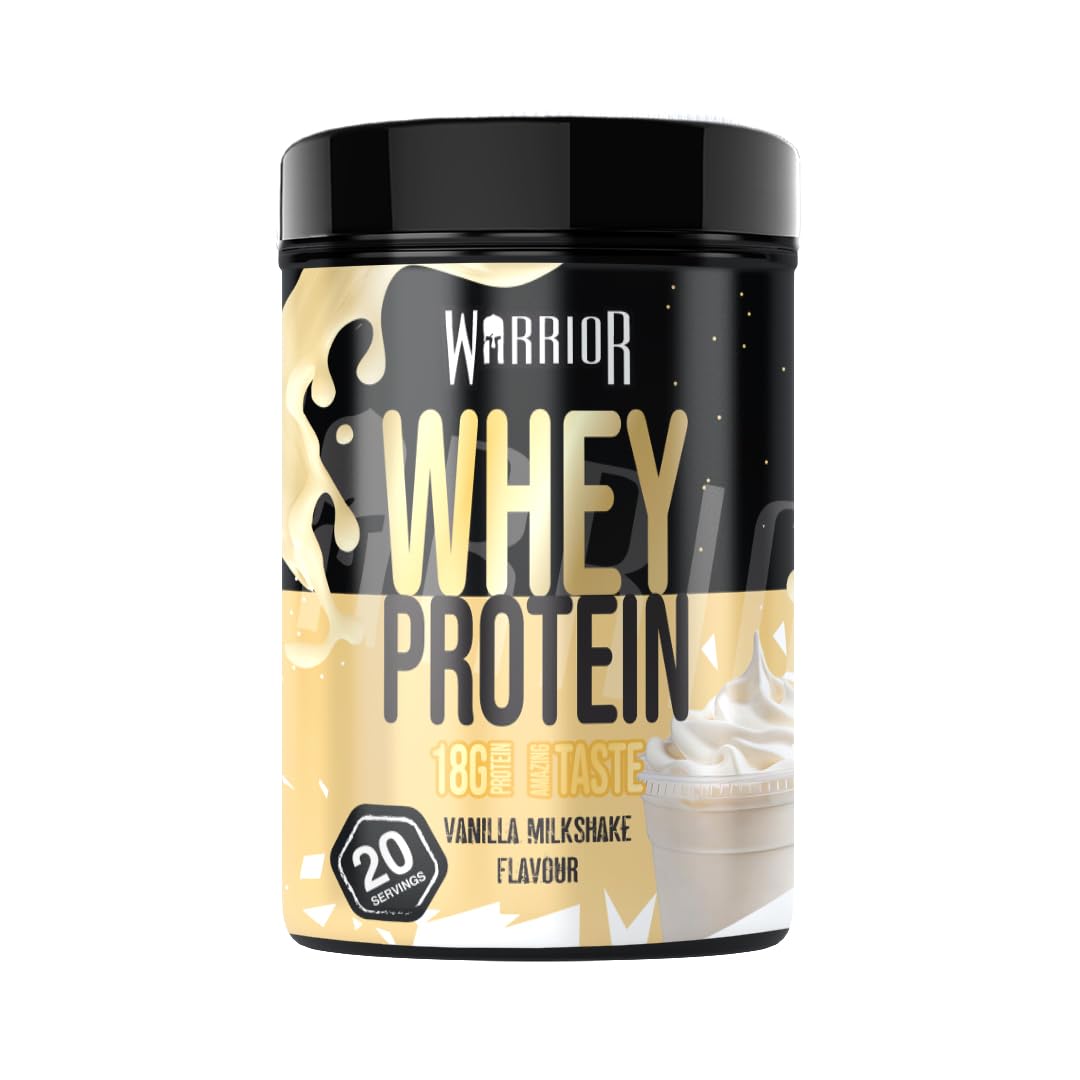 Warrior Whey Protein Powder 500g - Up to 36g* Protein per Shake – Low Sugar - Muscle Growth and Recovery Drink - Amazing Taste - 20 Servings - GMP Certified (Double Chocolate)