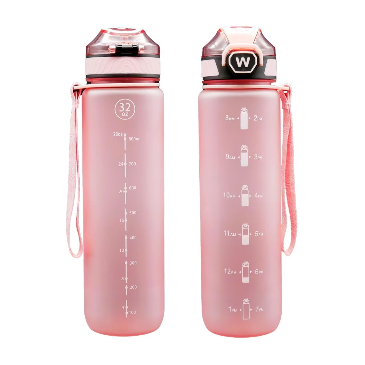 EYQ 1 L Water Bottle, 1 Litre Water Bottle, 32oz Leak-Proof Drinks Bottle, Tritan BPA-Free, Motivational Water Bottle with Time Marker, Sports Drinks Bottle for Fitness, School, Gym, Outdoor Sports