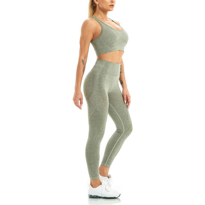 WodoWei Women 2 Piece Workout Outfits Sports Bra Seamless Leggings Yoga Gym Activewear Set