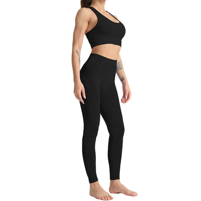 WodoWei Women 2 Piece Workout Outfits Sports Bra Seamless Leggings Yoga Gym Activewear Set