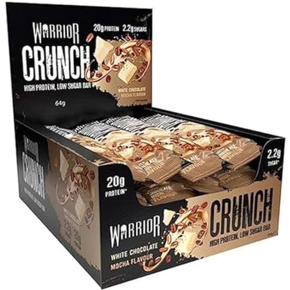 Warrior Crunch - High Protein Bars - 20g Protein Each Bar - Low Carb, Low Sugar Snack - 12 Pack x 64g (Variety Pack)