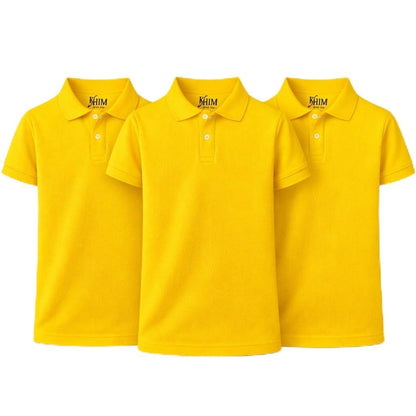 KHIM Unisex Polo Short Sleeve Polycotton Boys Girls School Uniform Plain Half Sleeve Shirts Sports Wear Indoor Outdoor
