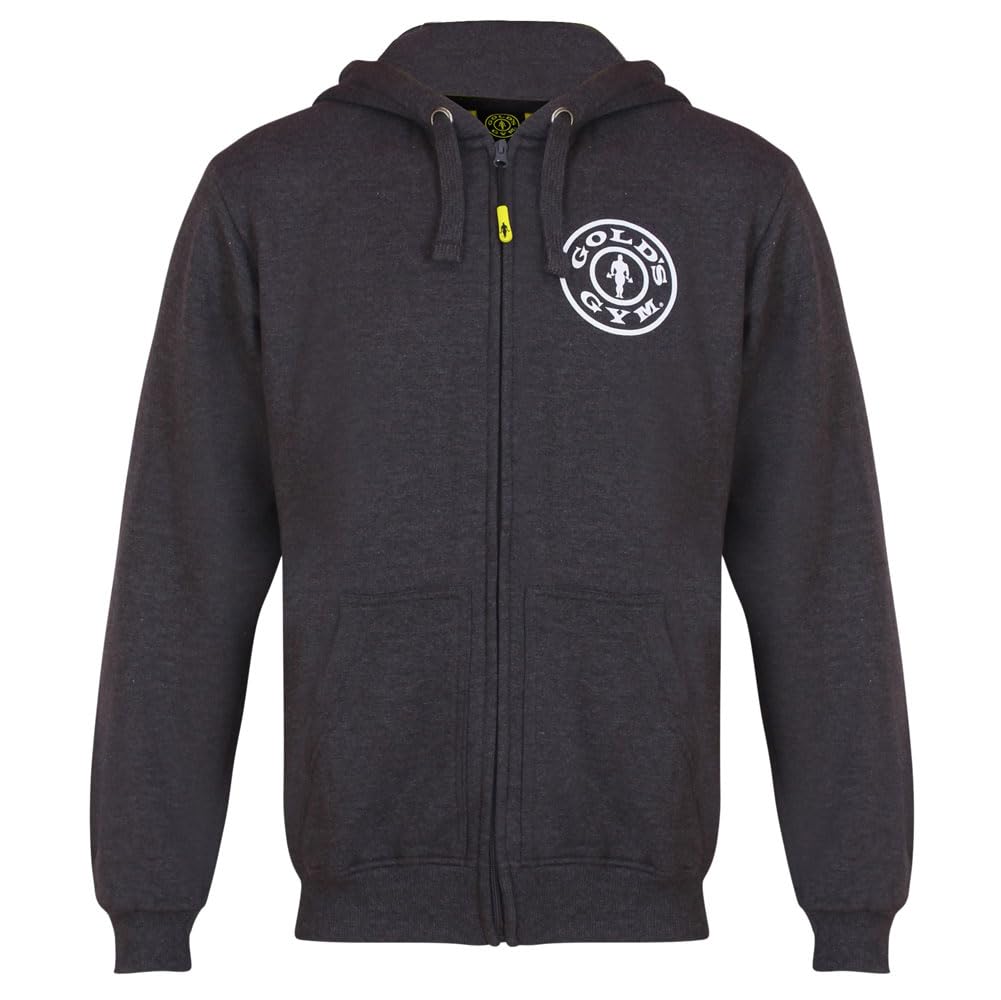 Gold's Gym GGSWT156 Men's Zip Through Sweater Hoody Printed Hooded Sweatshirt Hoodie