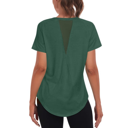 Jlowesun Women's Gym Shirts, Short Sleeve Lightweight Moisture Wicking Quick Dry Back Mesh Loose Fit Sports Tops for Ladies