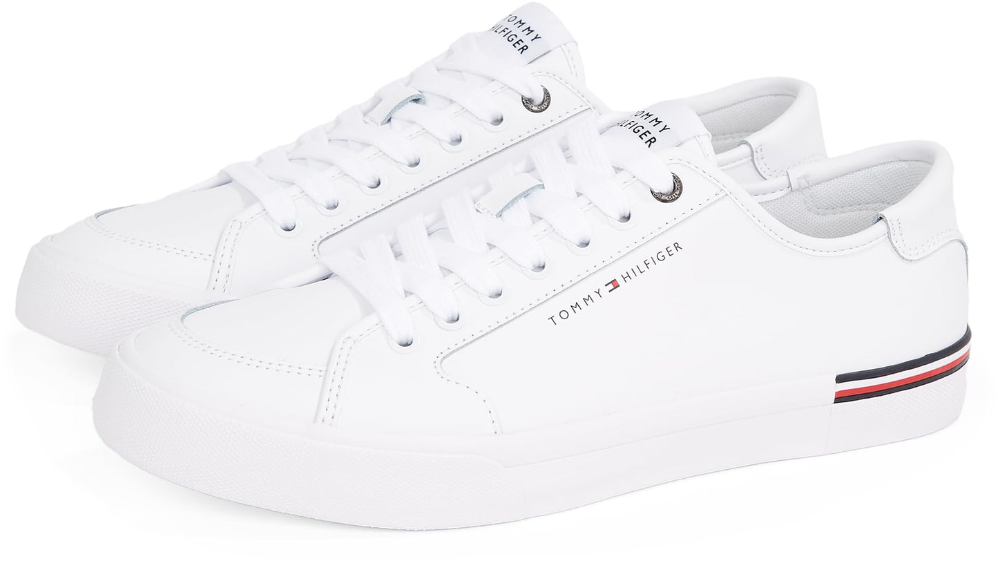 Tommy Hilfiger Men’s Core Corporate Leather Low Top Vulcanised Trainers