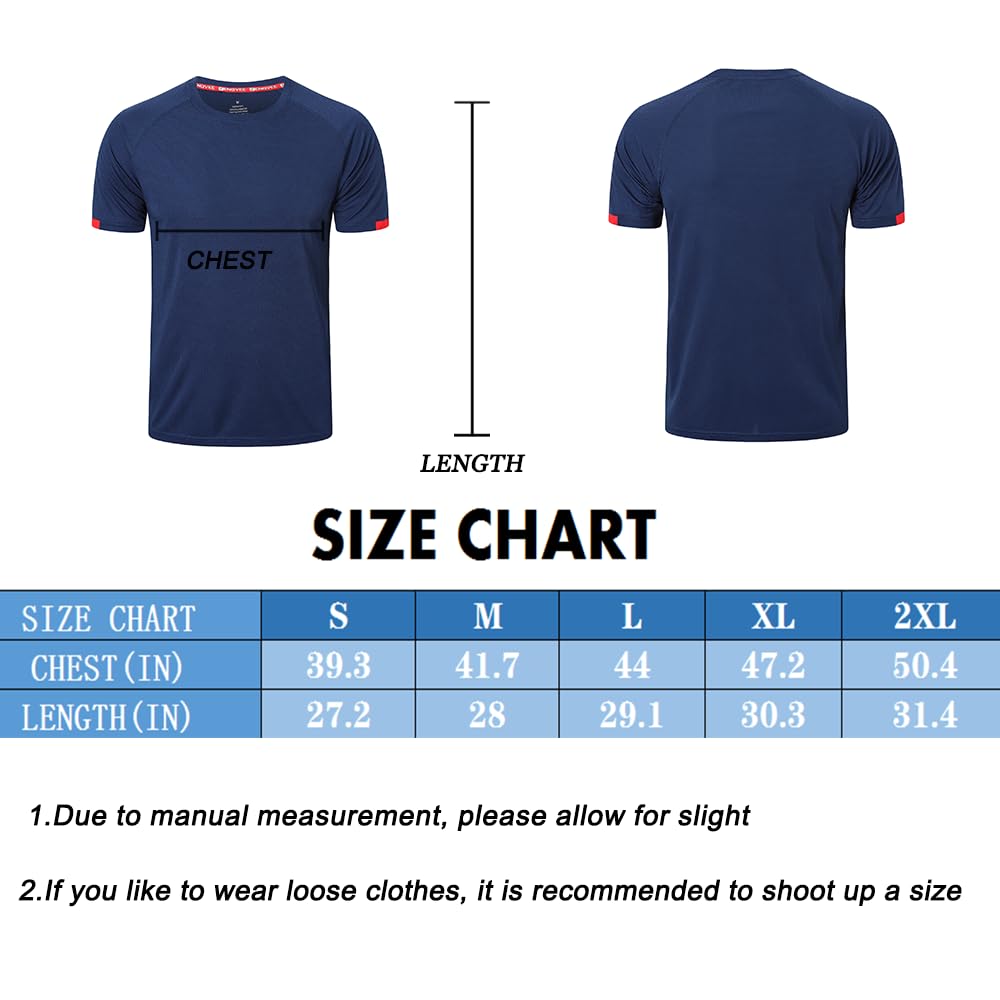 HUAKANG Mens Short Sleeve Crew Neck Gym T Shirt Running Tops Mens Breathable Moisture Wicking Active Workout Shirts