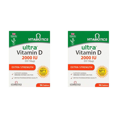 Vitamin D Tablets 2000IU, Vitabiotics Ultra-96 Count 1-Pack