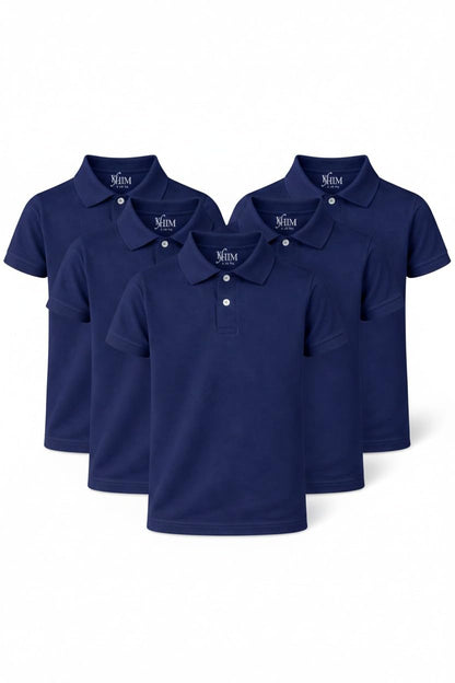 KHIM Unisex Polo Short Sleeve Polycotton Boys Girls School Uniform Plain Half Sleeve Shirts Sports Wear Indoor Outdoor