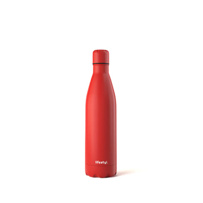 Lifestyl Stainless Steel Water Bottle | 24 Hrs Cold & 12 Hrs Hot| Thermoshield Technology Vacuum Insulated Metal Water Bottles, Leak-Proof Drinks Bottle for Gym, Yoga, Cycling (350 ml,Red)