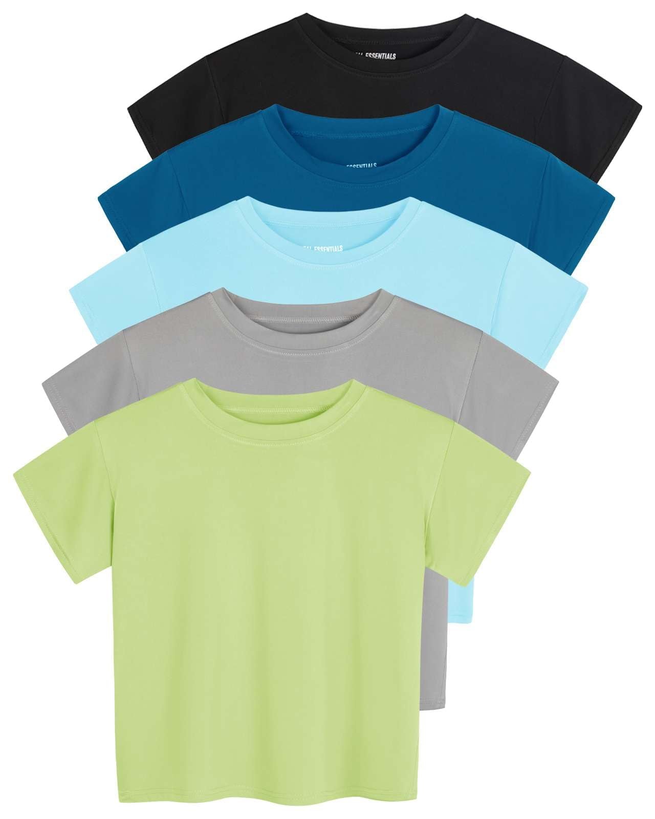 Real Essentials 5 Pack: Women's Dry Fit Crop Top