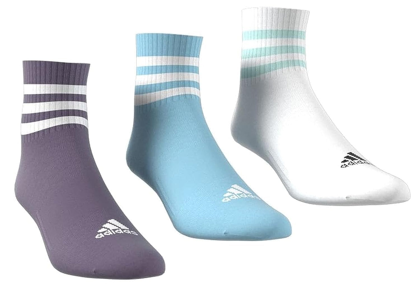 adidas Unisex 3-stripes Cushioned Sportswear Mid-cut Socks 3 Pairs Ankle Socks (pack of 3)