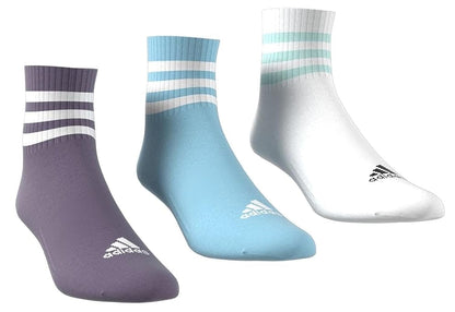 adidas Unisex 3-stripes Cushioned Sportswear Mid-cut Socks 3 Pairs Ankle Socks (pack of 3)