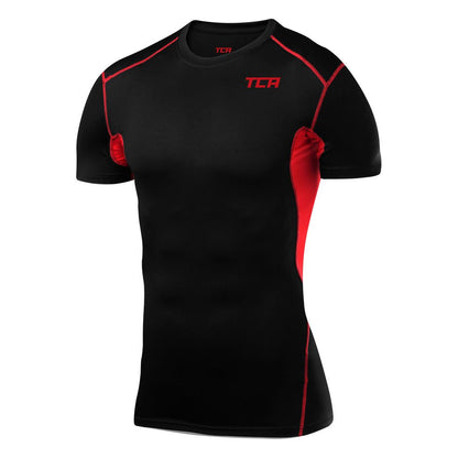 TCA Men's and Boys' HyperFusion Compression Base Layer Top Short Sleeve Under Shirt