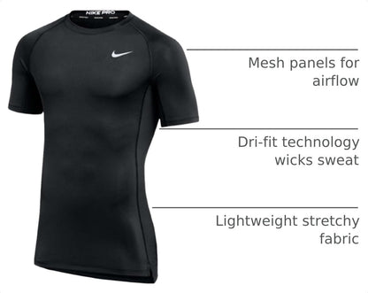 Nike Mens Pro Fitted Short Sleeve Training Tee