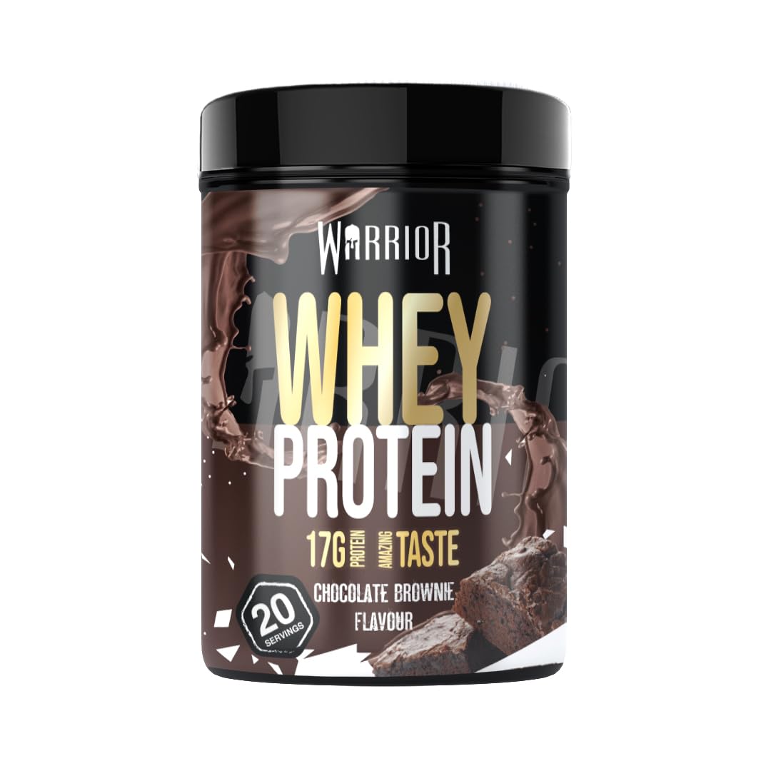 Warrior Whey Protein Powder 500g - Up to 36g* Protein per Shake – Low Sugar - Muscle Growth and Recovery Drink - Amazing Taste - 20 Servings - GMP Certified (Double Chocolate)