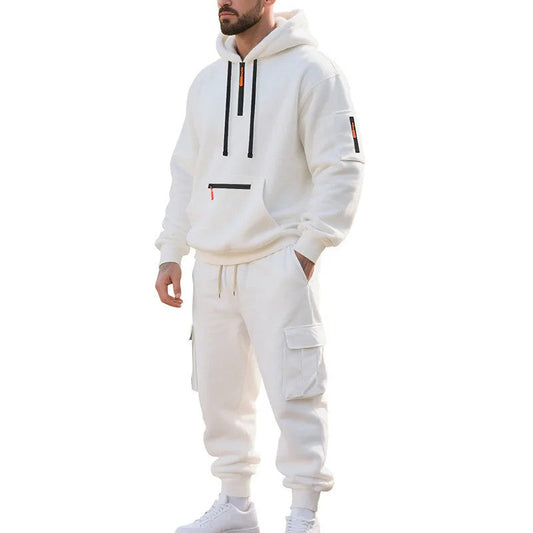 Men's 2 Piece Long Sleeve Athletic Full Zip Jogging Sweatsuits