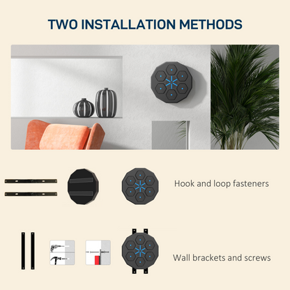 Smart music boxing machine installation accessories with wall brackets, screws, and straps