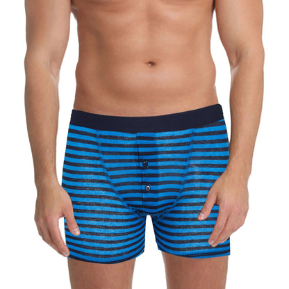 Sock Stack 6 Pack Mens Blue Navy Stripe Cotton Stretch Boxer Shorts Breathable Soft Durable Underwear For Everyday Comfort