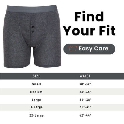 Boxer Shorts 6 Pack Striped Cotton Blend Stretch Men's Underwear Black Grey Breathable Soft Durable All Day Comfort