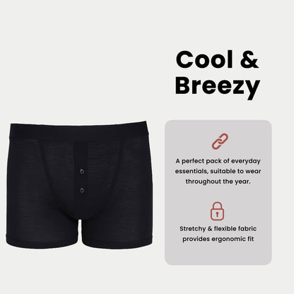 Sock Stack Men's 6 Pair Pack Black Ribbed Boxer Shorts Cotton Stretch Fabric For Everyday Comfort Durable Ribbed Texture Soft Elastic Waistband MB09